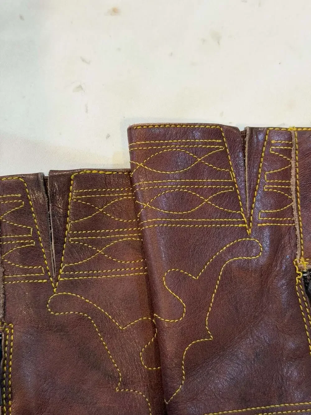Frye Youth Leather Western Cowboy Boots Brown Size 3.5